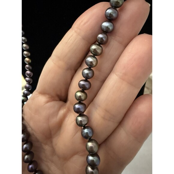 Vtg South Sea Style FAUX Cultured Pearl Yellow Goldtone Clasp Necklace 24" READ* - Picture 3 of 11